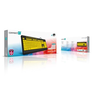 Connect IT For Health Contrast klávesnice s velkým fontem, CZ/SK - žlutá/černá