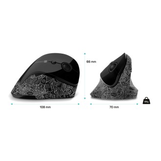 Connect IT For Health Doodle ergonomická vertikální bezdrátová myš (+1x AA baterie) - černá