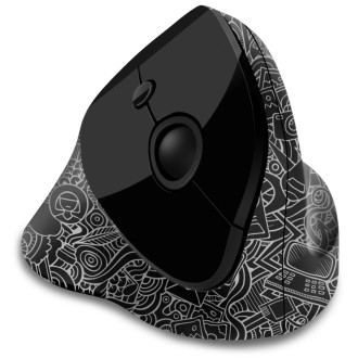 Connect IT For Health Doodle ergonomická vertikální bezdrátová myš (+1x AA baterie) - černá