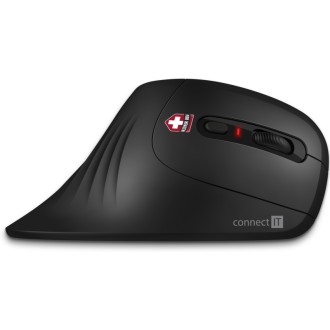 Connect IT For Health ErgoMax ergonomická vertikální bezdrátová myš (+1x AA baterie) - černá