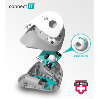 Connect IT For Health Gloss ergonomická vertikální bezdrátová myš (+1x AA baterie) - bílá
