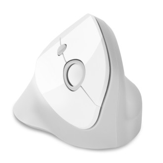 Connect IT For Health Gloss ergonomická vertikální bezdrátová myš (+1x AA baterie) - bílá