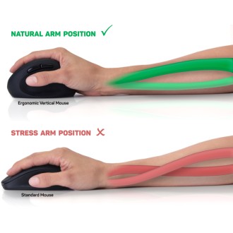 Connect IT For Health ergonomická vertikální bezdrátová myš (+1x AA baterie) - černá