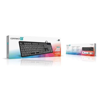 Connect IT For Health LargeFont klávesnice s velkým fontem, CZ/SK - černá