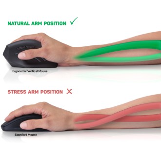 Connect IT For Health ergonomická vertikální drátová myš - černá