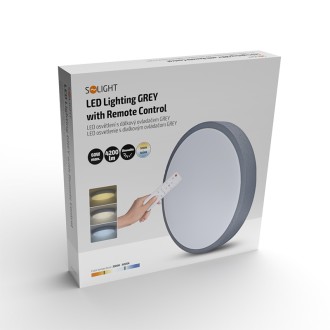 Solight LED osvětlení s dálkovým ovladačem Grey, 60W, 4200lm, 49cm, změna chromatičnosti, stmívatelné
