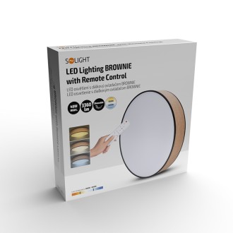 Solight LED osvětlení s dálkovým ovladačem Brownie, 48W, 3360lm, 40cm, změna chromatičnosti, stmívatelné