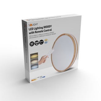 Solight LED osvětlení s dálkovým ovladačem Woody, 60W, 4200lm, 50cm, změna chromatičnosti, stmívatelné