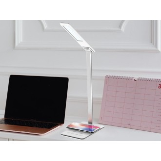 NEDES - LED lampa JOY stmívatelná s časovačem, bezdrátovým nabíjením a USB 6W - DL2301/W