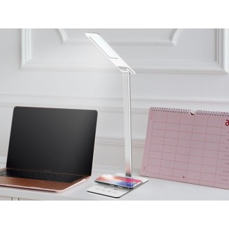 NEDES - LED lampa JOY stmívatelná s časovačem, bezdrátovým nabíjením a USB 6W - DL2301/W