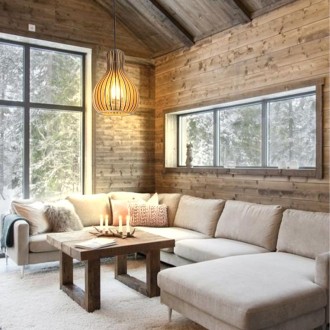 NEDES - Závěsný lustr z masivního dřeva E27 / 200 - WRE111