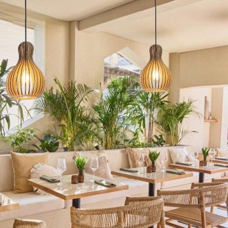 NEDES - Závěsný lustr z masivního dřeva E27 / 200 - WRE111