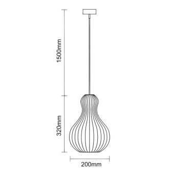 NEDES - Závěsný lustr z masivního dřeva E27 / 200 - WRE111