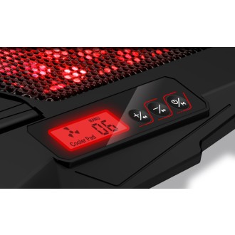 Connect IT FrostWind chladicí podložka pod notebook s červeným podsvícením - černá