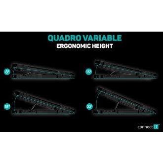 Connect IT FrostWind chladicí podložka pod notebook s červeným podsvícením - černá