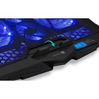 Connect IT FrostWind chladicí podložka pod notebook s modrým podsvícením - černá