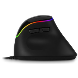 Connect IT Herní RGB ergonomická vertikální drátová myš - černá