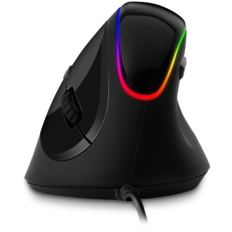 Connect IT Herní RGB ergonomická vertikální drátová myš - černá