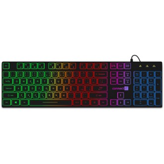 Connect IT Chocolate Rnbw kancelářská podsvícená klávesnice, CZ/SK - černá