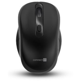 Connect IT Long Life bezdrátová optická tichá myš (+2x AA baterie) - černá