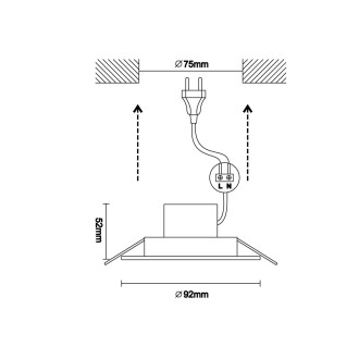 NEDES - LED svítidlo 7W / IP44 / DR01 / SMD / 4000K / BK - LDL153/B