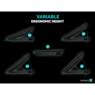Connect IT NEO RGB chladicí podložka pod notebook - černá