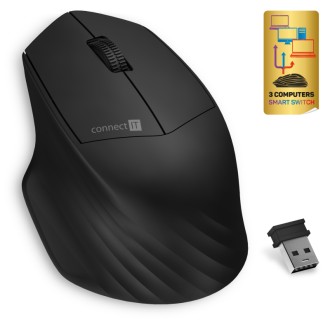 Connect IT Triple SmartSwitch bezdrátová myš, 2.4 GHz & BT - černá