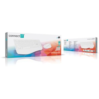 Connect IT Combo bezdrátová klávesnice + myš (+1x AAA +1x AA baterie) CZ/SK - bílá