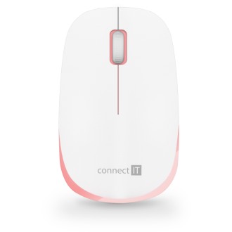 Connect IT Combo bezdrátová klávesnice + myš (+1x AAA +1x AA baterie) CZ/SK - bílá/růžová