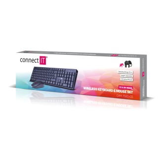 Connect IT Combo bezdrátová klávesnice + myš (+1x AAA +1x AA baterie) CZ/SK - černá