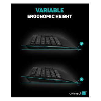 Connect IT Combo bezdrátová klávesnice + myš (+1x AAA +1x AA baterie) CZ/SK - černá
