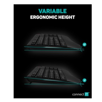 Connect IT Combo bezdrátová klávesnice + myš (+1x AAA +1x AA baterie) CZ/SK - černá