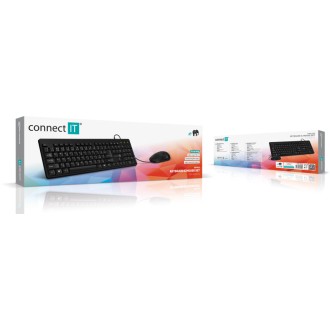 Connect IT Combo drátová klávesnice + myš, CZ/SK - černá