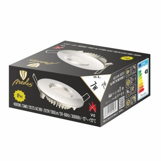 NEDES - LED svítidlo 7W / IP44 / DR02 / SMD / 4000K / SI - LDL253/S