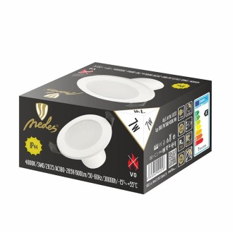 NEDES - LED svítidlo 7W / IP44 / DR01 / SMD / 4000K / WH - LDL153