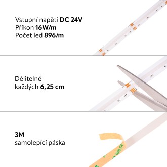 T-led - COB LED pásek RGBW-DW 24V 16W záruka 3 roky Varianta: COB LED pásek RGBW-DW 24V 16W záruka 3 roky, Barevná teplota (К): RGBW