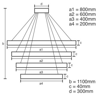 NEDES - LED svítidlo + dálkový ovladač 135W - J4314/G