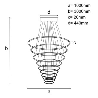 NEDES - LED závěsné svítidlo s dálkovým ovladačem 370W - J4375/B