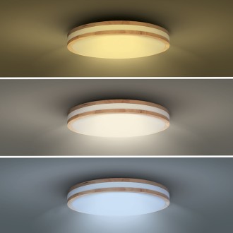 Solight LED osvětlení s dálkovým ovladačem Woody, 48W, 3360lm, 38cm, změna chromatičnosti, stmívatelné