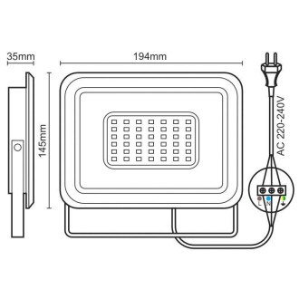 NEDES - LED reflektor 50W / 4000K - LF0024