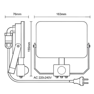 NEDES - LED bílý reflektor 30W / 4000K - LF7123S