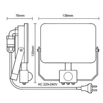 NEDES - LED bílý reflektor 20W / 4000K - LF7122S