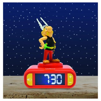 Budík s nočním 3D světlem - Asterix
