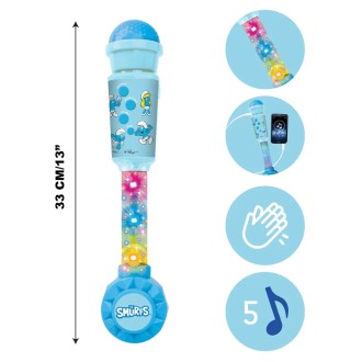 Svítící trendy mikrofon s melodiemi - Šmoulové