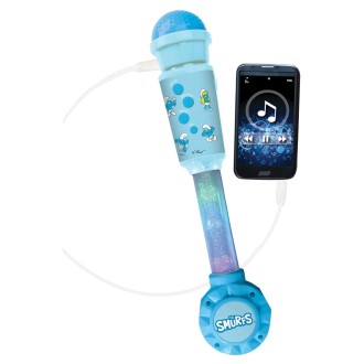 Svítící trendy mikrofon s melodiemi - Šmoulové