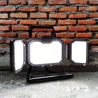 Solight LED reflektor 50W, přenosný, nabíjecí, 5000lm, oranžovo-černý