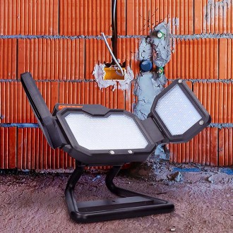 Solight LED reflektor 50W, přenosný, nabíjecí, 5000lm, oranžovo-černý