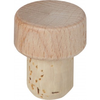 Zátka T dřevěná přírodní průměr 18,5mm (top 30 mm)
