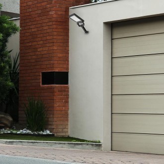 NEDES - LED černé vnejší solární svítidlo se senzorem 5W / 4000K - LS024