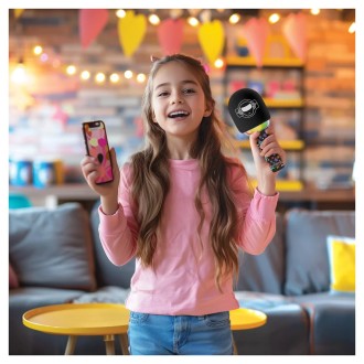 Svítící bezdrátový karaoke mikrofon